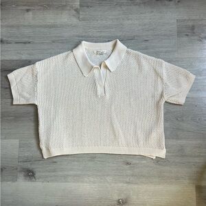 Men's Cream Short Sleeve Polo Shirt